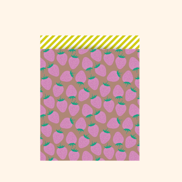 Cadeauzak aardbei- 3 stuks (27 x 34 cm)