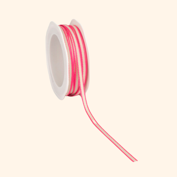 Stoffen lint beige/roze- 6 mm