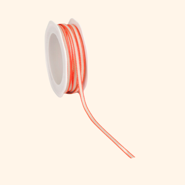 Stoffen lint oranje/beige- 6 mm
