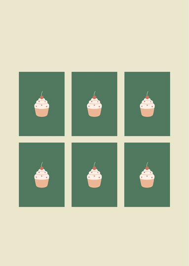 Verjaardagset 6 stuks- cupcake