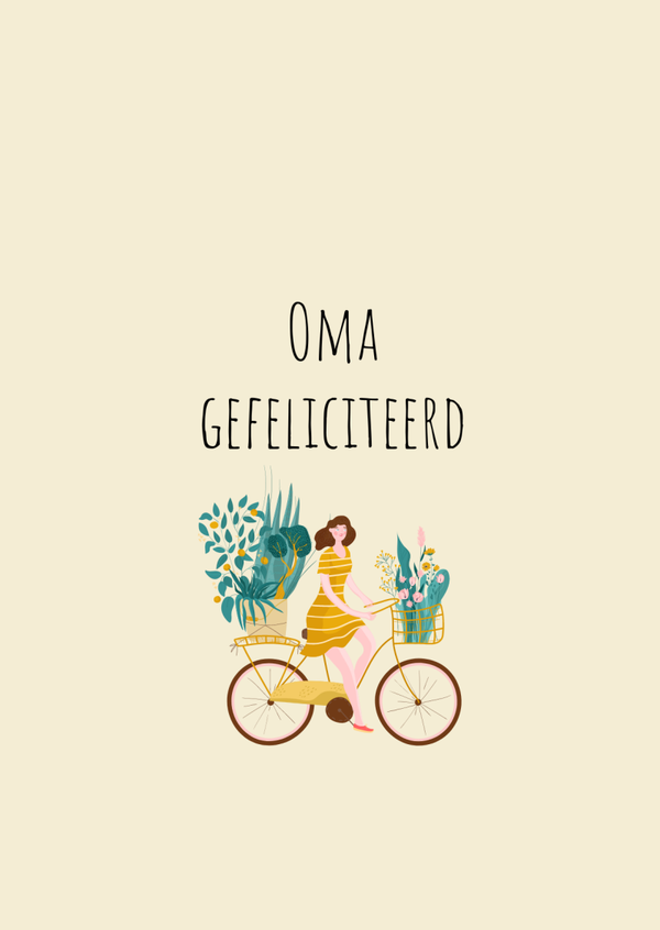 Oma gefeliciteerd- fiets beige
