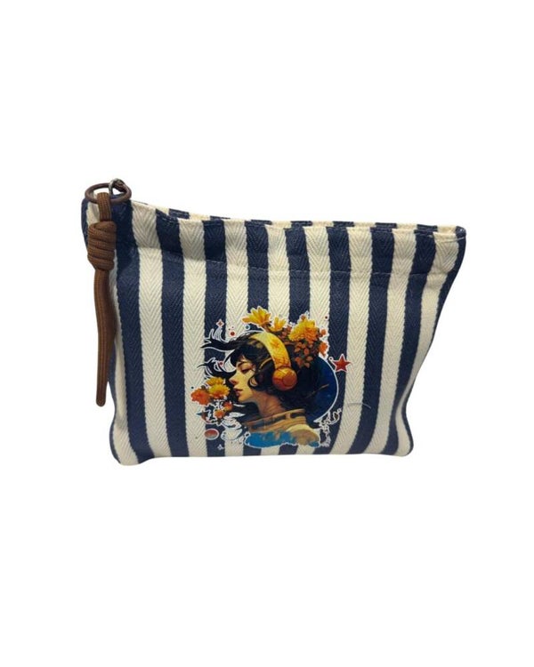 Striped Canvas Pouch - Girl
