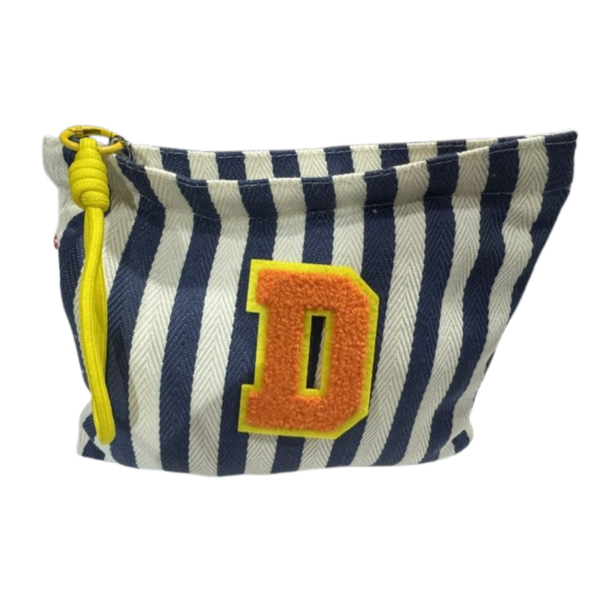 Herringbone Stripe Inicial Pouch