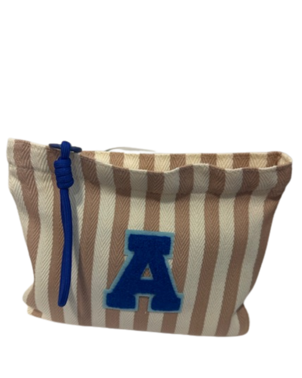 Herringbone Stripe Inicial Pouch