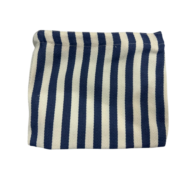 Striped Canvas Pouch - Blue