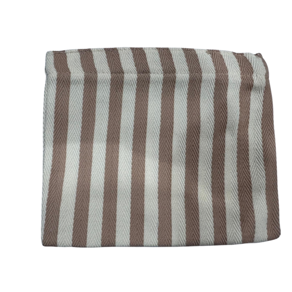 Striped Canvas Pouch - Cream