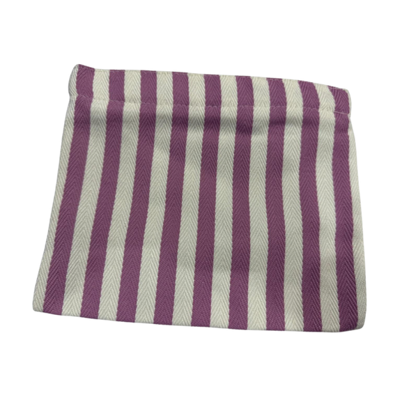 Striped Canvas Pouch - Pink