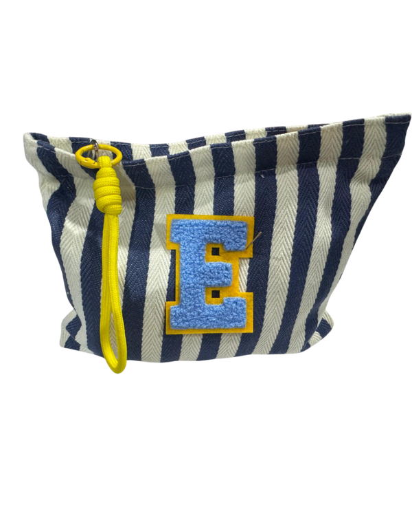 Herringbone Stripe Inicial Pouch