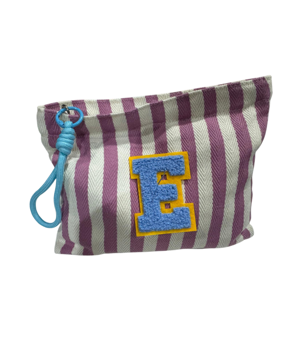 Herringbone Stripe Inicial Pouch