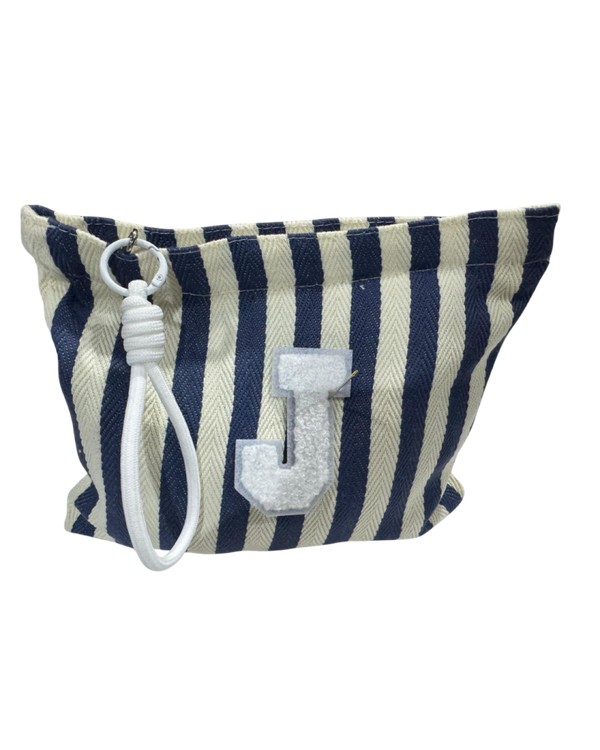 Herringbone Stripe Inicial Pouch