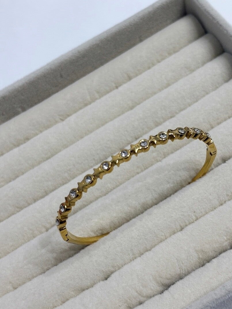 Pulsera rígida brillante