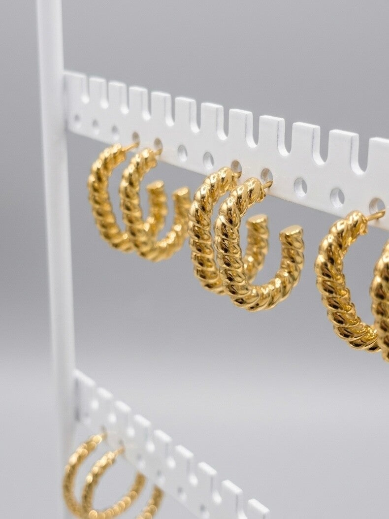 Pendientes espiral cuadrado
