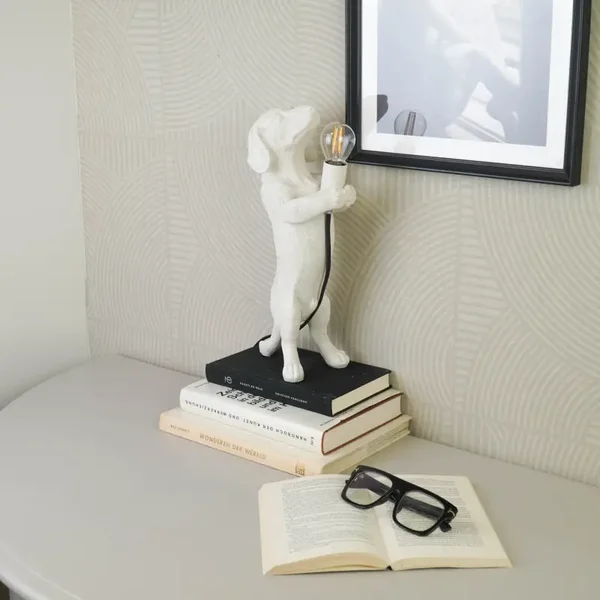 Housevitamin - Teckel Tafellamp "Who let the dog out' - Wit - C16.1