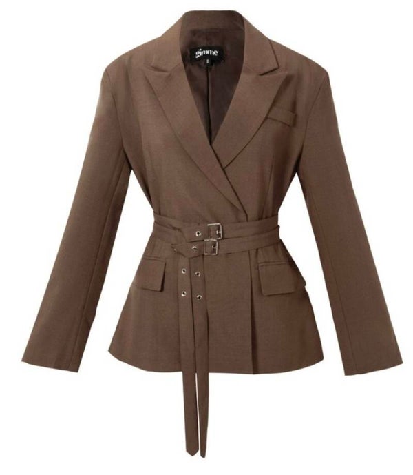 Blazer met dubbele riem