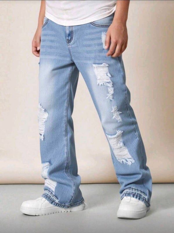 Stoere retro stijl denim jeans