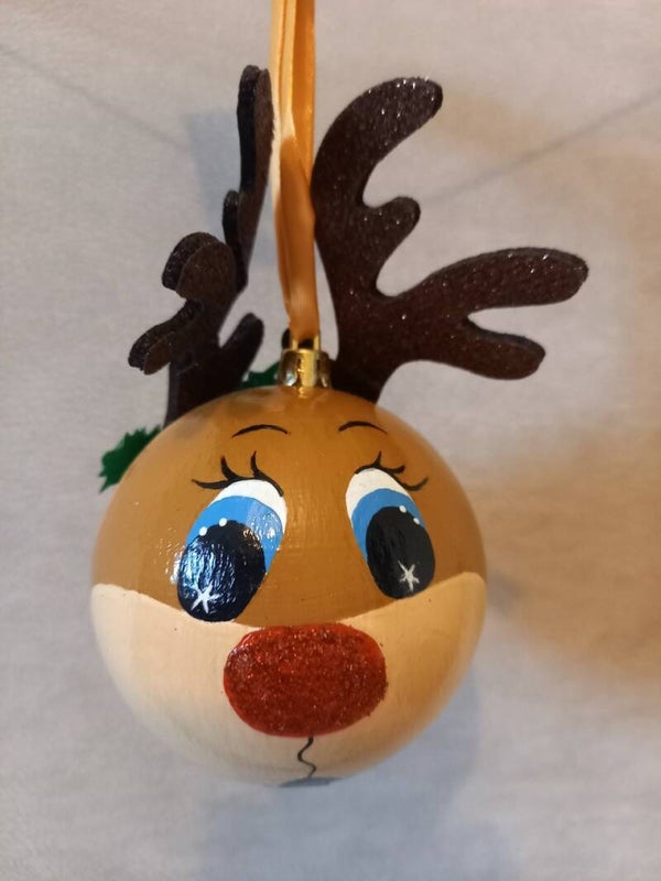 Handbeschilderde kerstbal 8cm