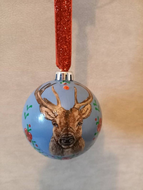 Handbeschilderde kerstbal 8cm