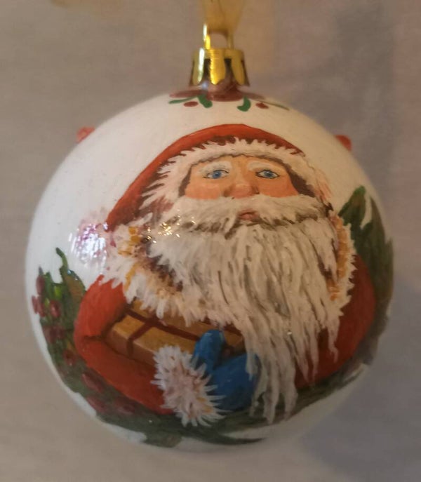Handbeschilderde kerstbal 8cm