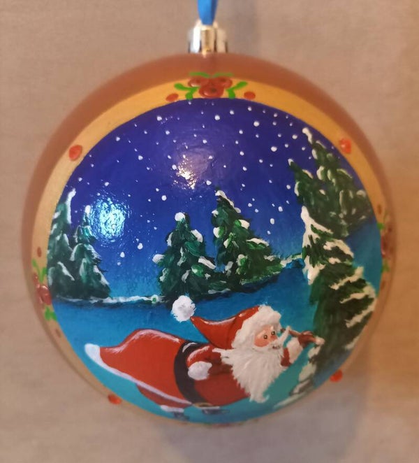 Handbeschilderde kerstbal 13cm