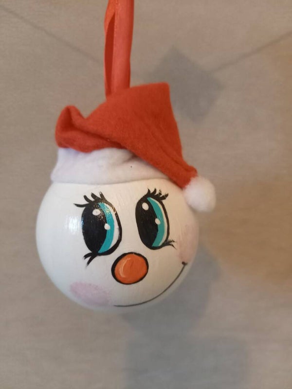 Handbeschilderde kerstbal 8cm