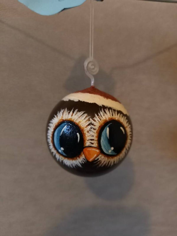 3x Handbeschilderde kerstbal 5cm