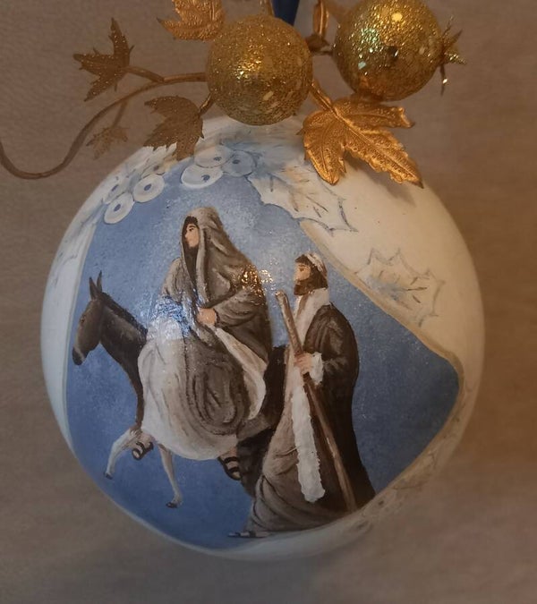 Handbeschilderde kerstbal 13cm