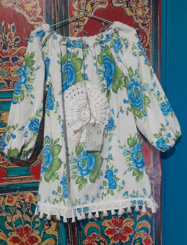 handmade, one of a kind girls dress, size 2-3.4