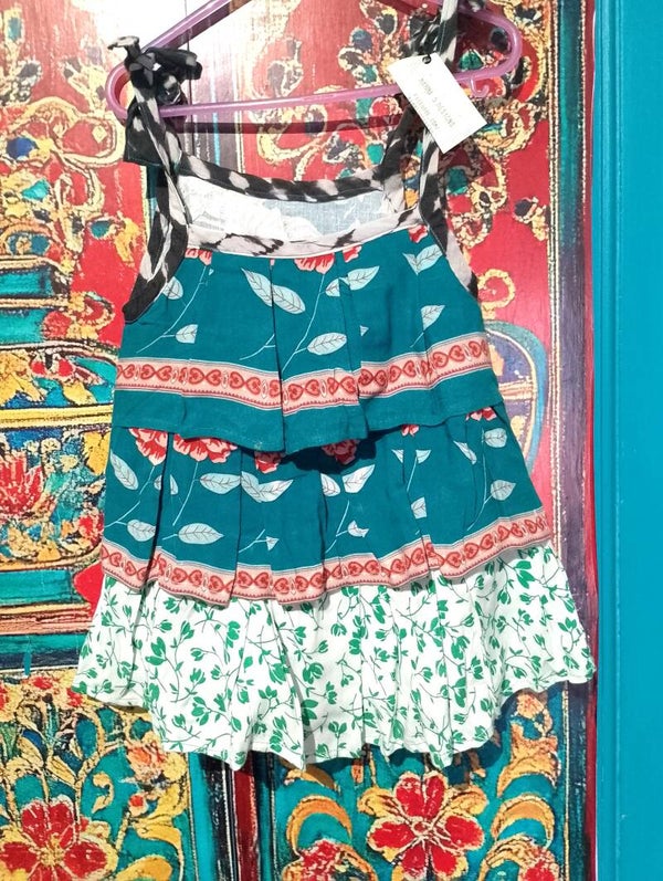 size 4, adjustable ruffle tier top