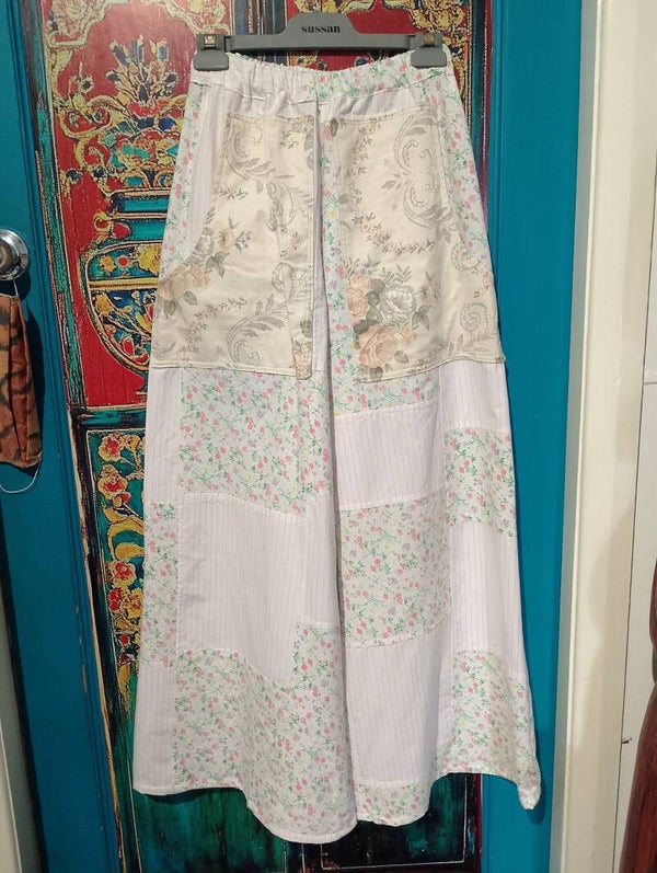 wide leg pants, size 8, Handmade