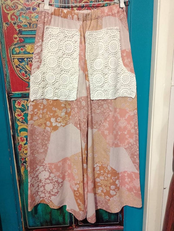 wide leg pants, handmade, size 12 to 14