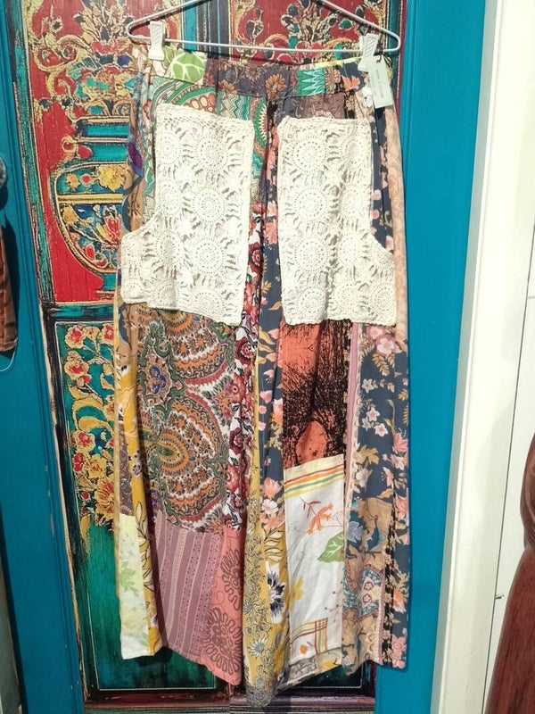 wide leg pants, handmade, size 14 to 16
