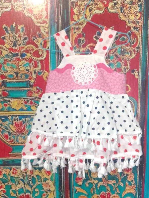 size 3 and 4, tie up dress, One of a kind