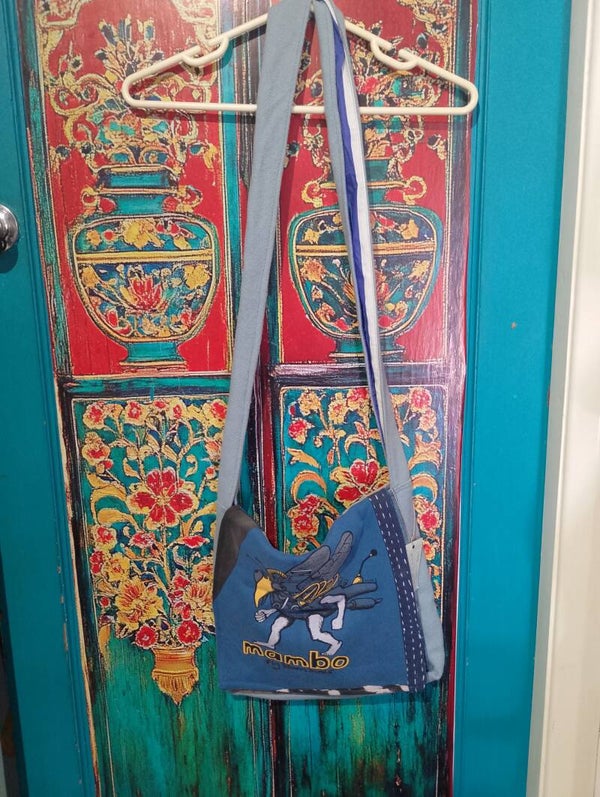 bloke bag, upcycled,   vintage mambo, one of a kind , handmade