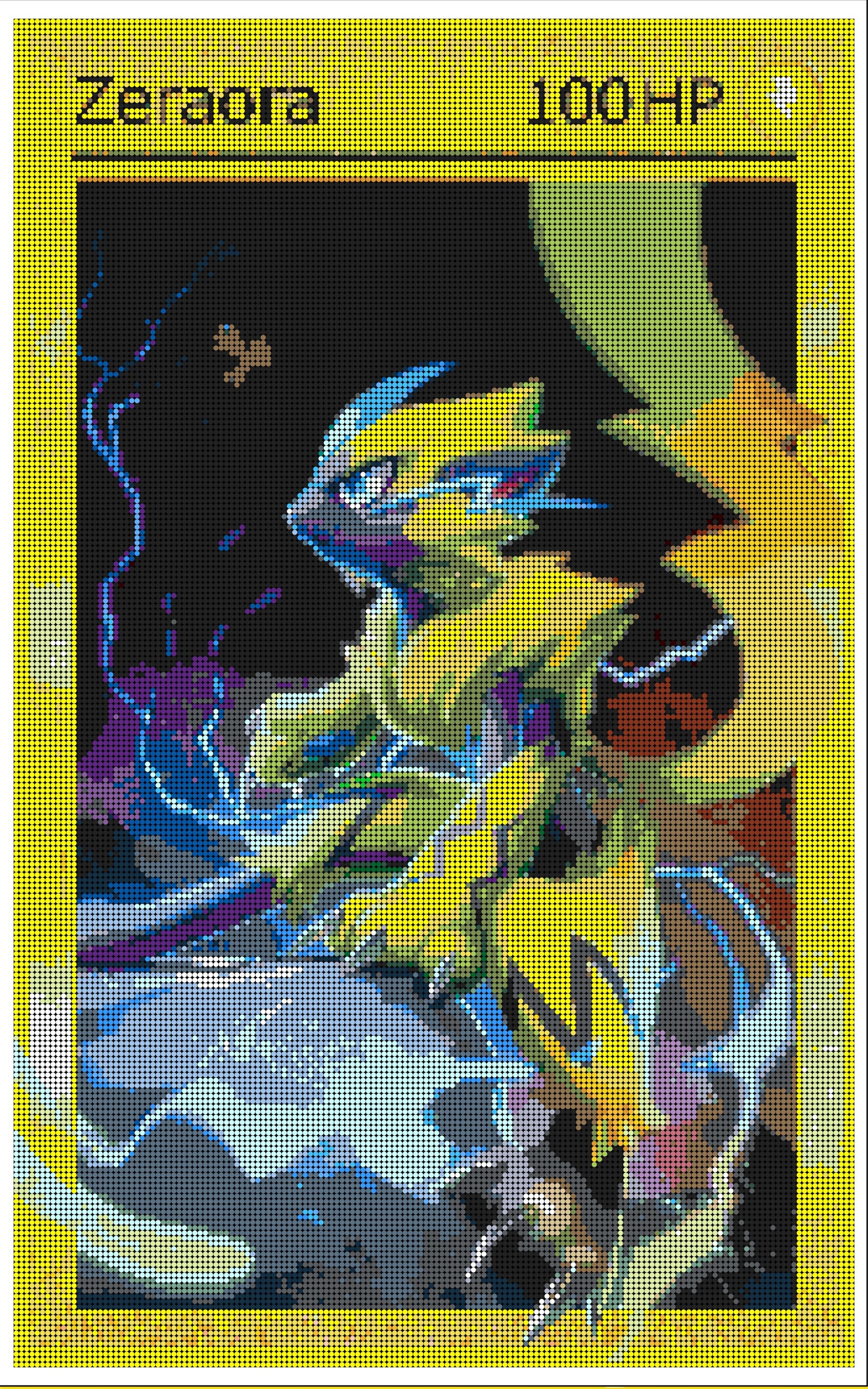 XL Pokémon Mosaic (Zeraora) | Brick Mosaic Lego DIY | 130 x 200cm (40" x 81")