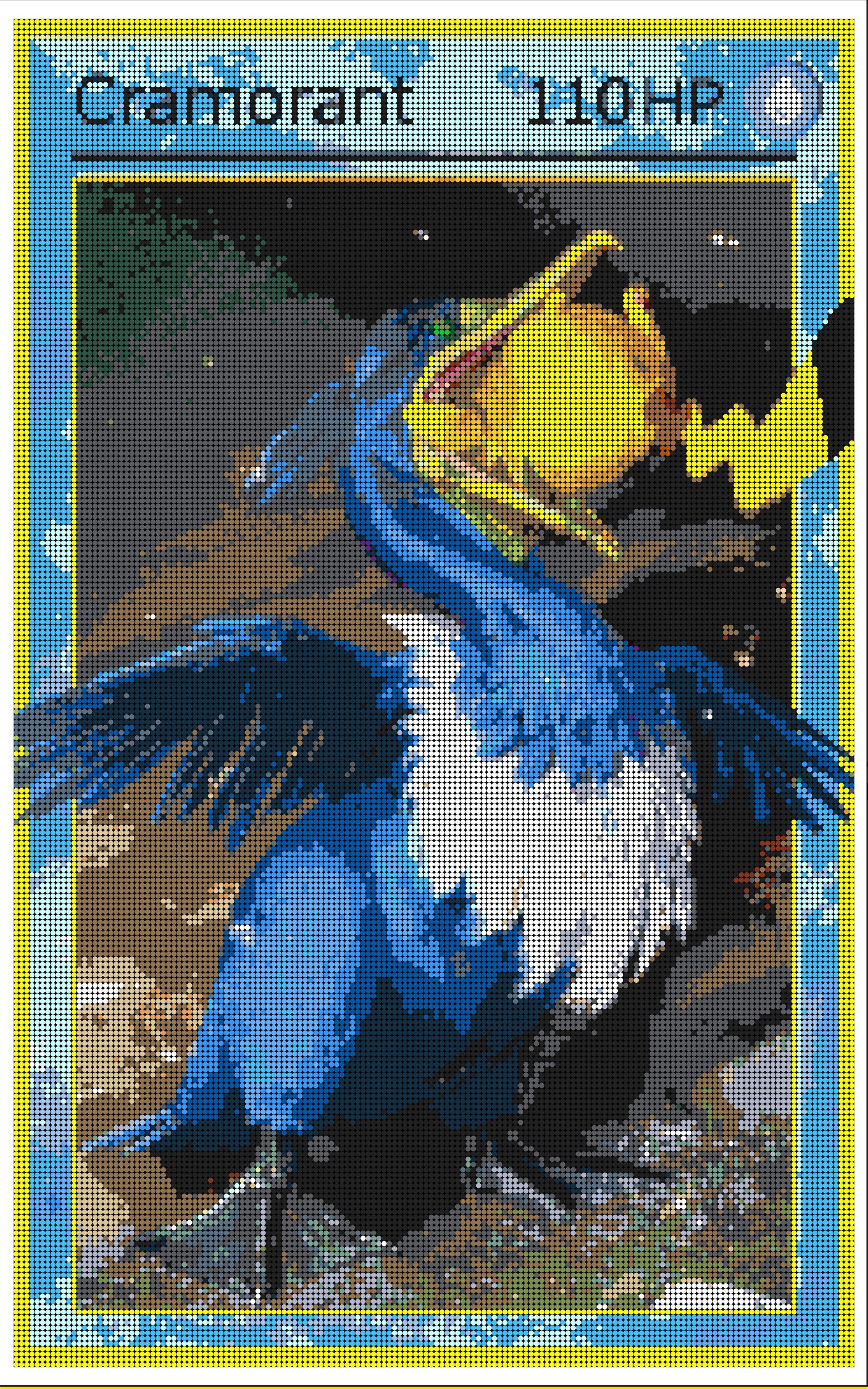 XL Pokémon Mosaic (Cramorant) | Brick Mosaic Lego DIY | 130 x 200cm (40" x 81")