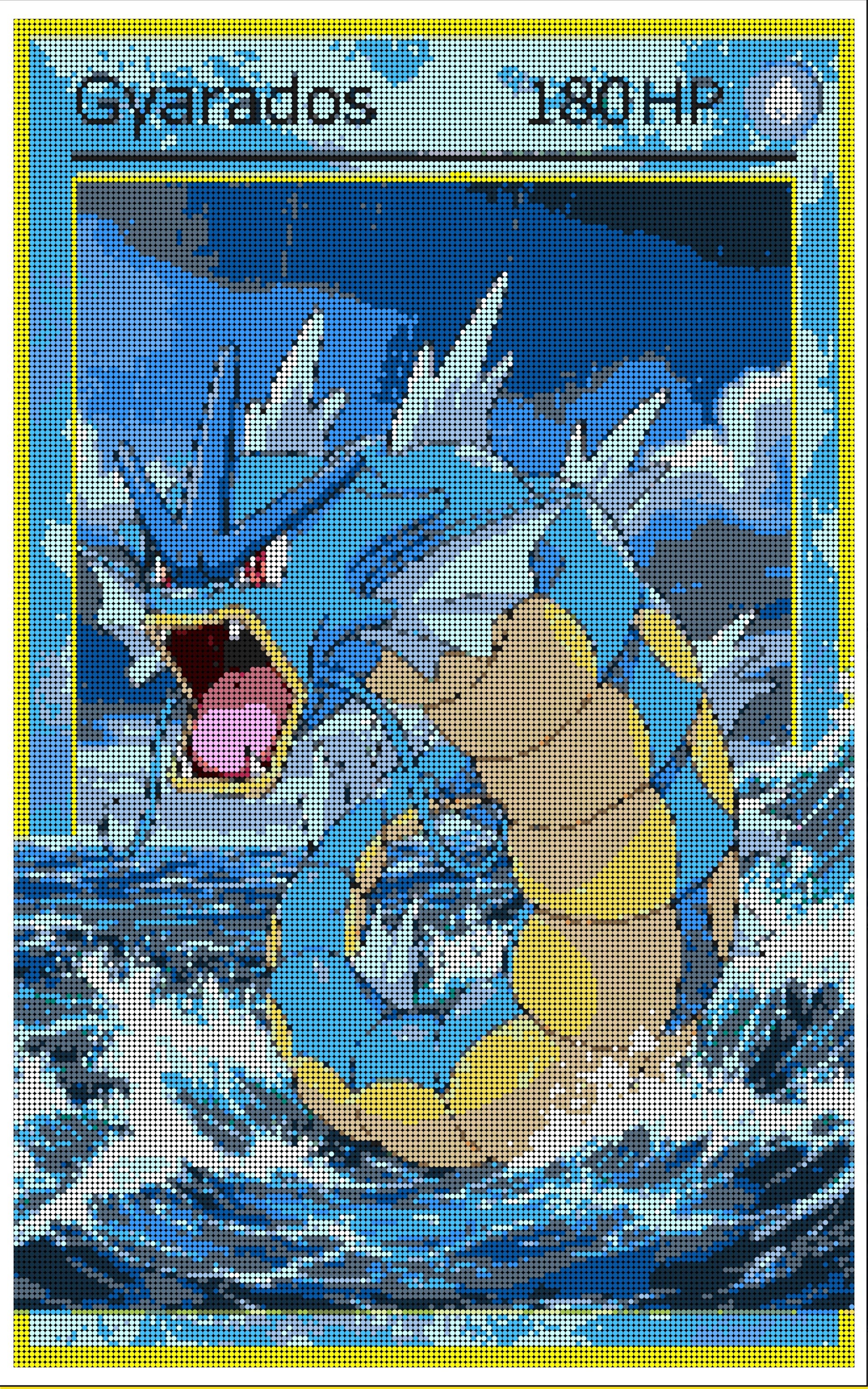 XL Pokémon Mosaic (Gyarados) | Brick Mosaic Lego DIY | 130 x 200cm (40" x 81")