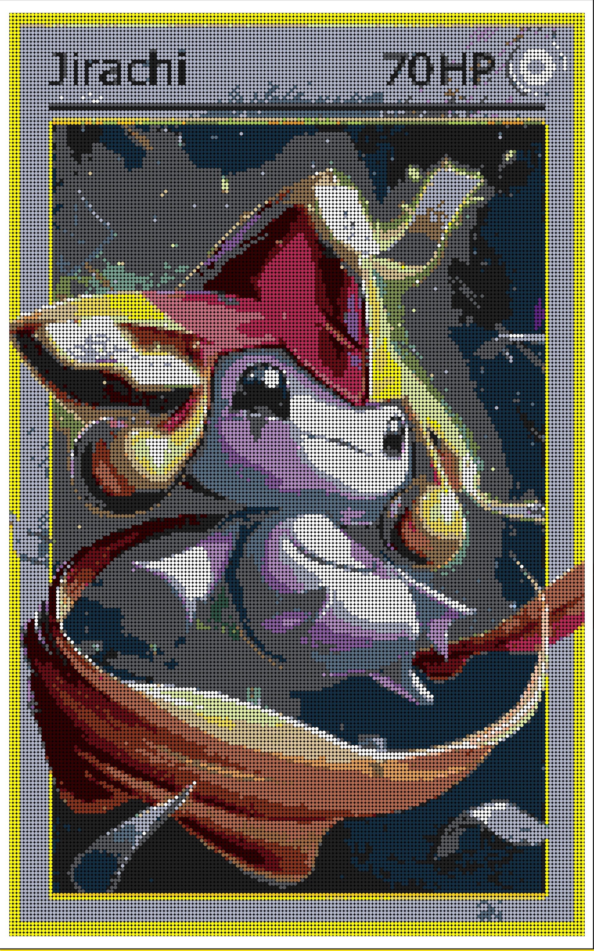 XL Pokémon Mosaic (Jirachi) | Brick Mosaic Lego DIY | 130 x 200cm (40" x 81")