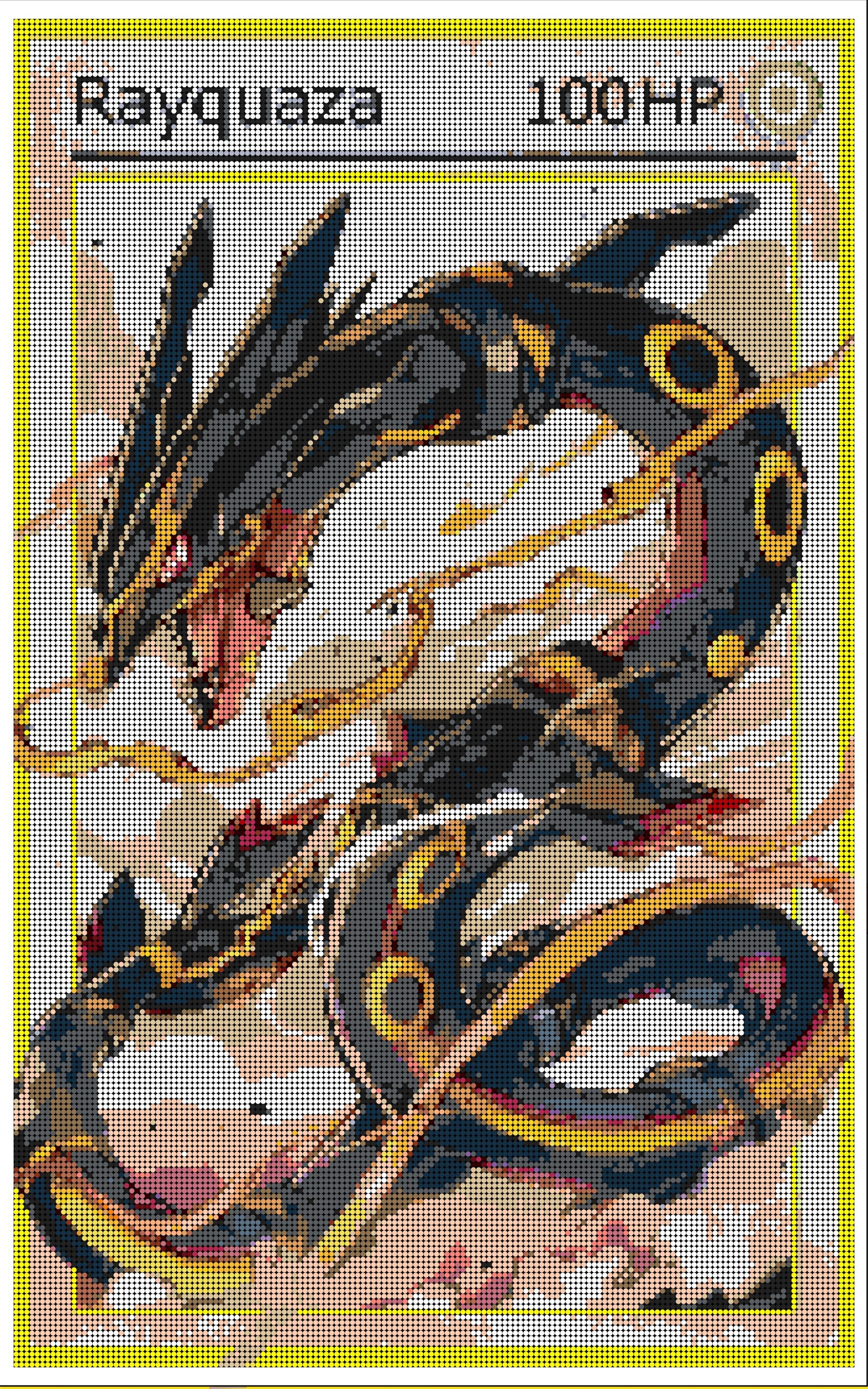 XL Pokémon Mosaic (Rayquaza) | Brick Mosaic Lego DIY | 130 x 200cm (40" x 81")