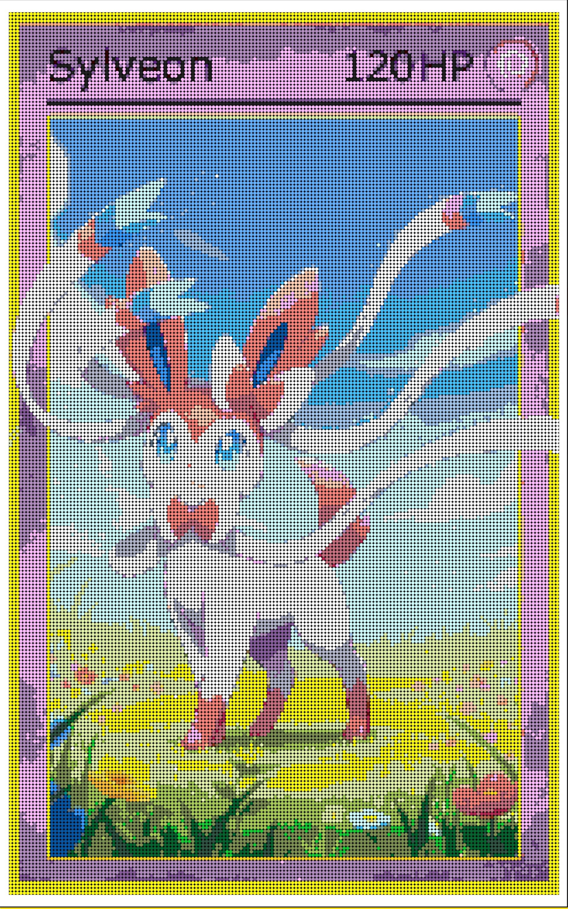 XL Pokémon Mosaic (Sylveon) | Brick Mosaic Lego DIY | 130 x 200cm (40" x 81")