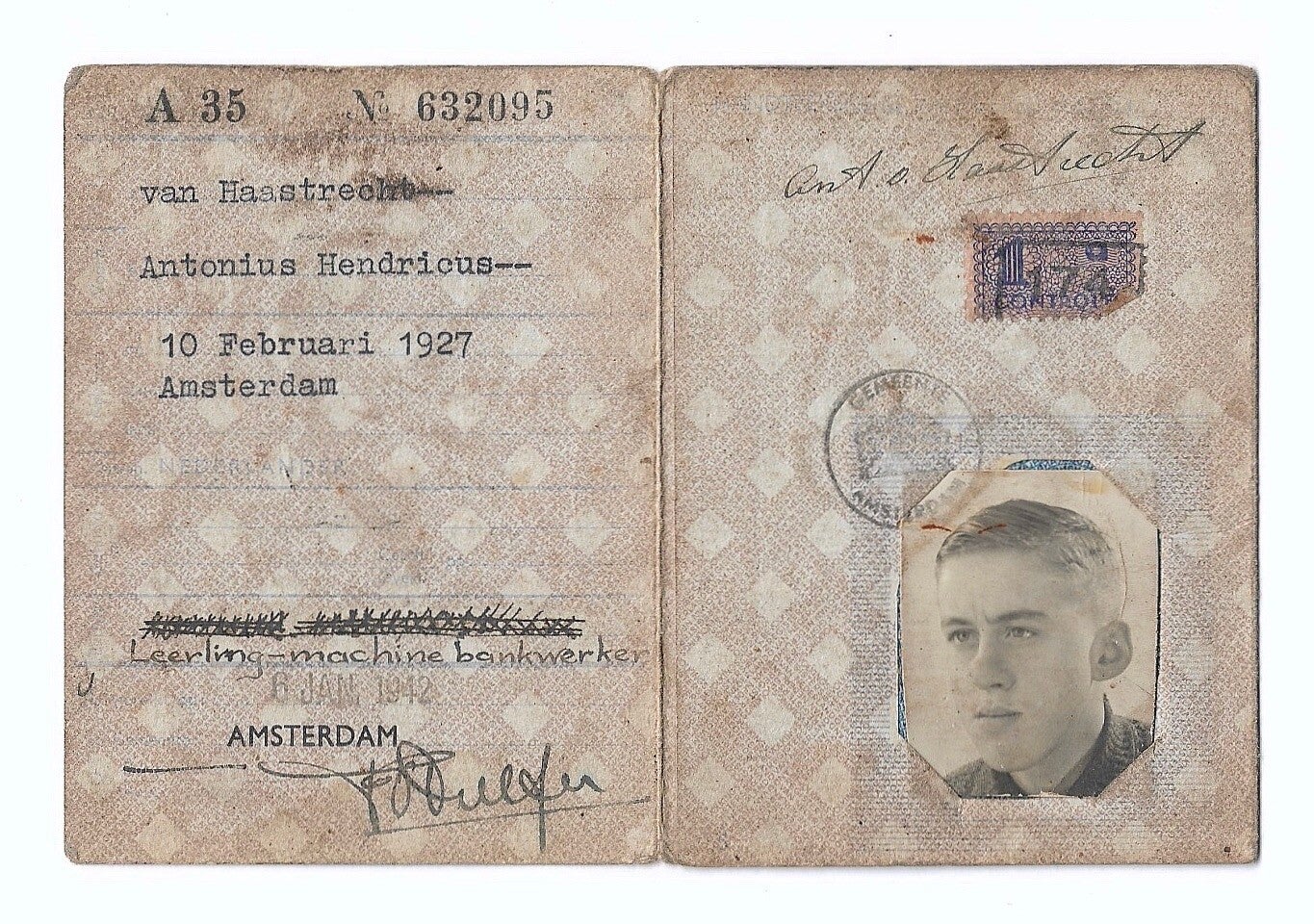 Dutch 'Persoonsbewijs' from Amsterdam