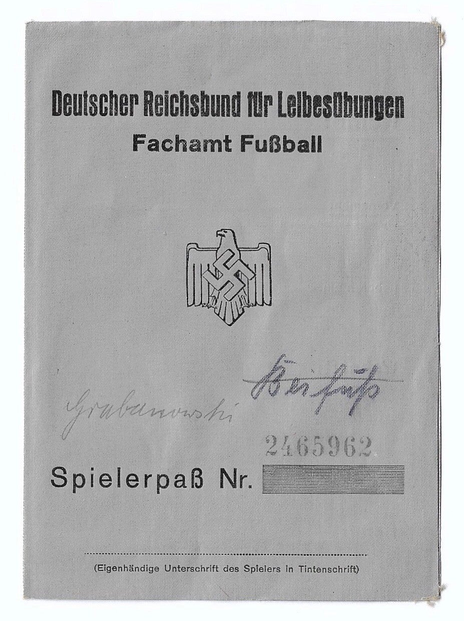 German football player pass "DRL" 1937