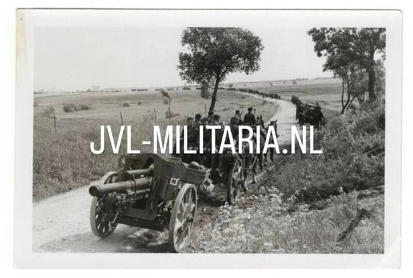 German horse-drawn artillery column on the march