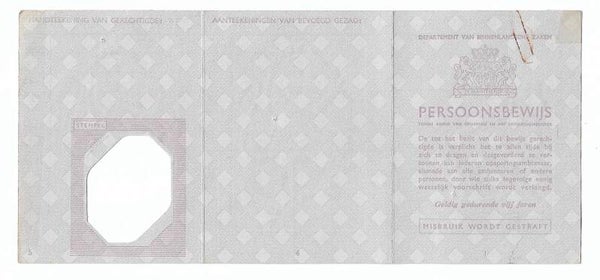 Dutch Blanco 'Persoonsbewijs' From Houten