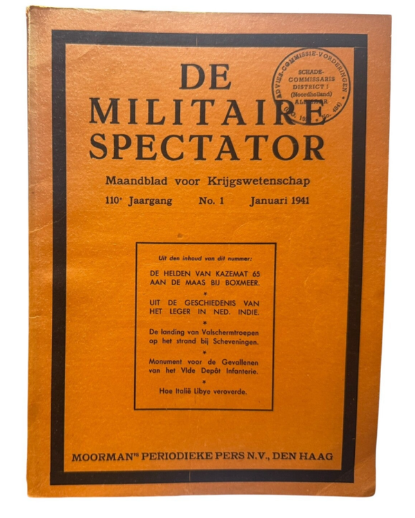 Dutch Booklet 'De Militaire Spectator' No. 1 110e Year