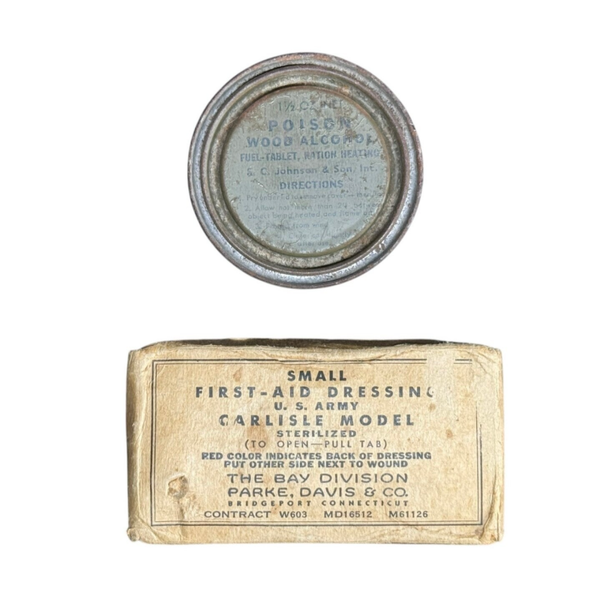 Us First aid dressing + Poison wood alcohol