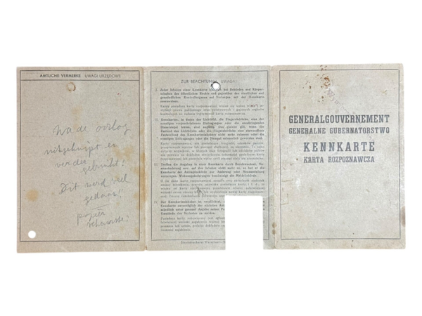 Kennkarte Genaraalsgoevernement 1942