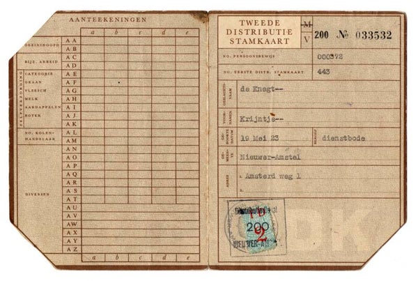 Dutch personal card from Nieuwer-Amstel