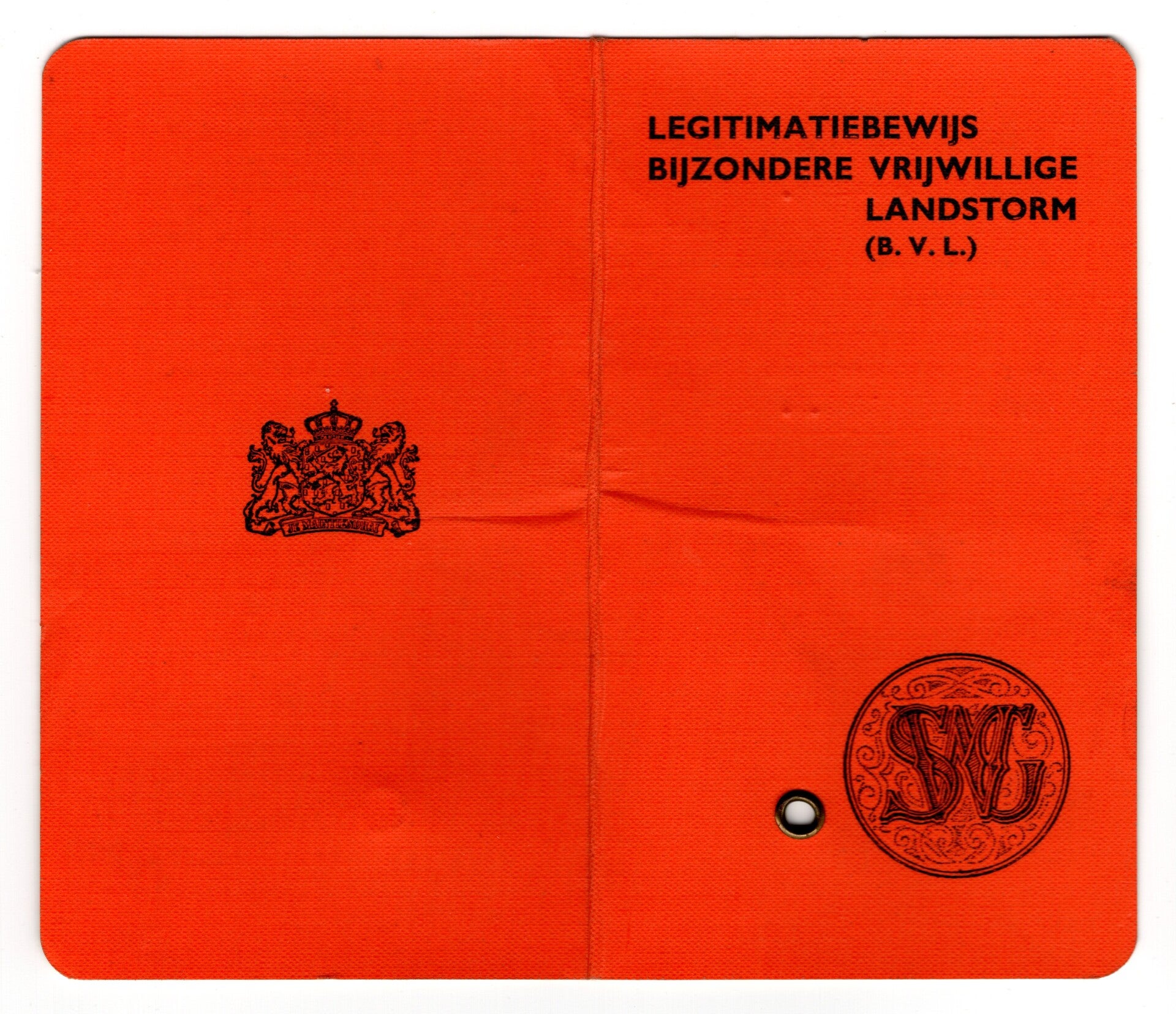 Dutch Landstorm ID card 19RI