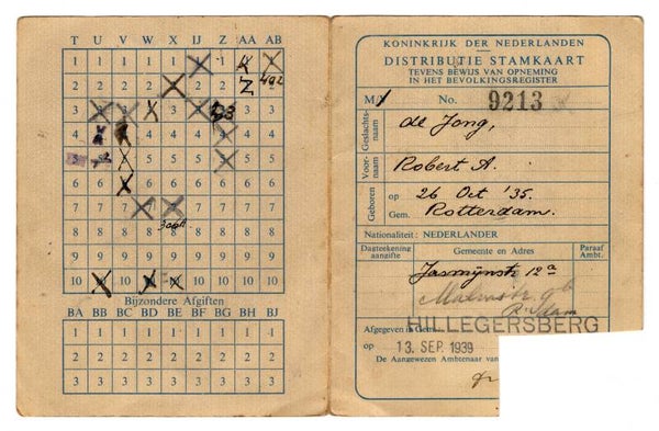 Dutch personal card from Hillegersberg