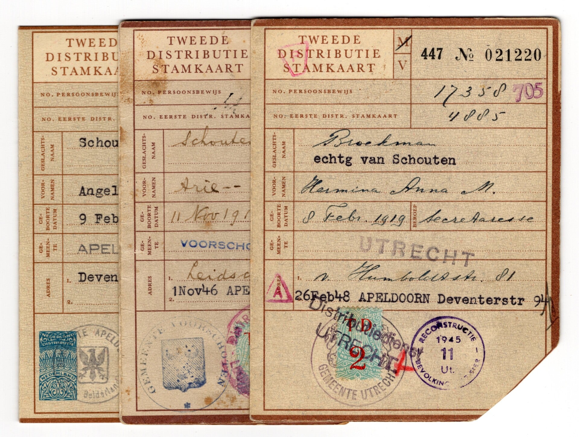 Dutch personal card set from Apeldoorn Voorschoten
